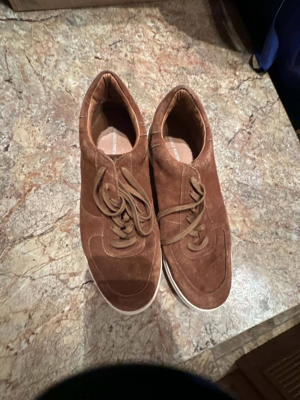 Franco Fortini 503035 James Cognac Suede Men's Lace-Up Sneakers